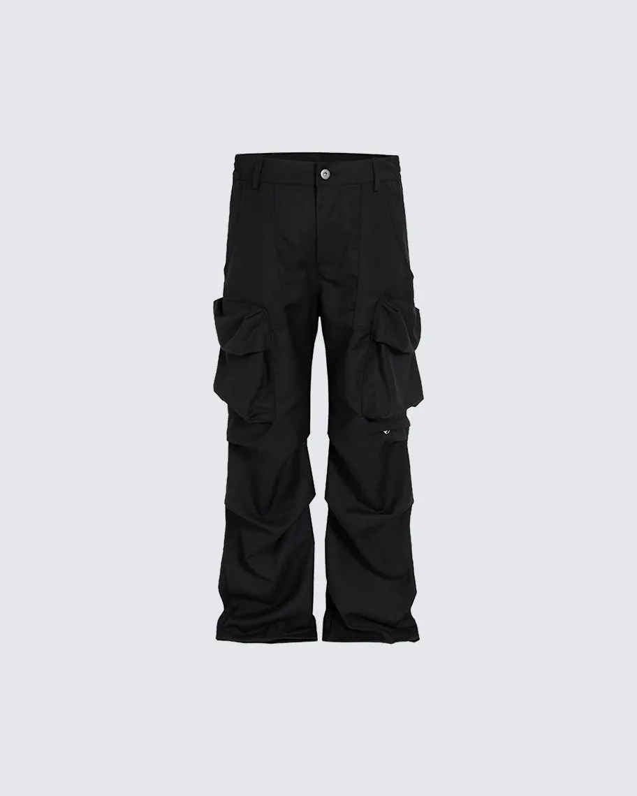 Pleated Multi-Pocket Cargo Pants