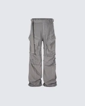 Pleated Pocket Loose Fit Cargo Pants