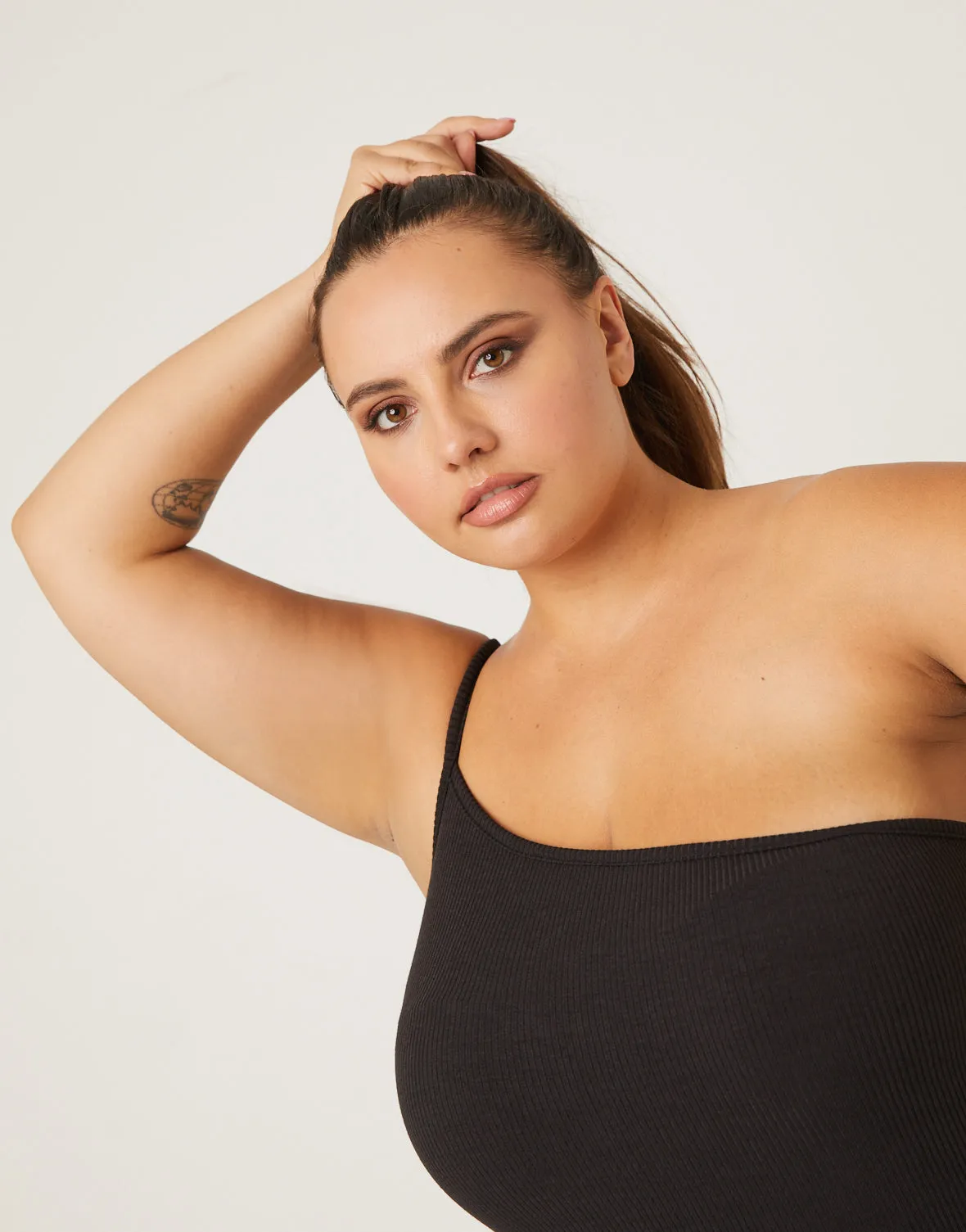 Plus Size One Shoulder Tank Dress