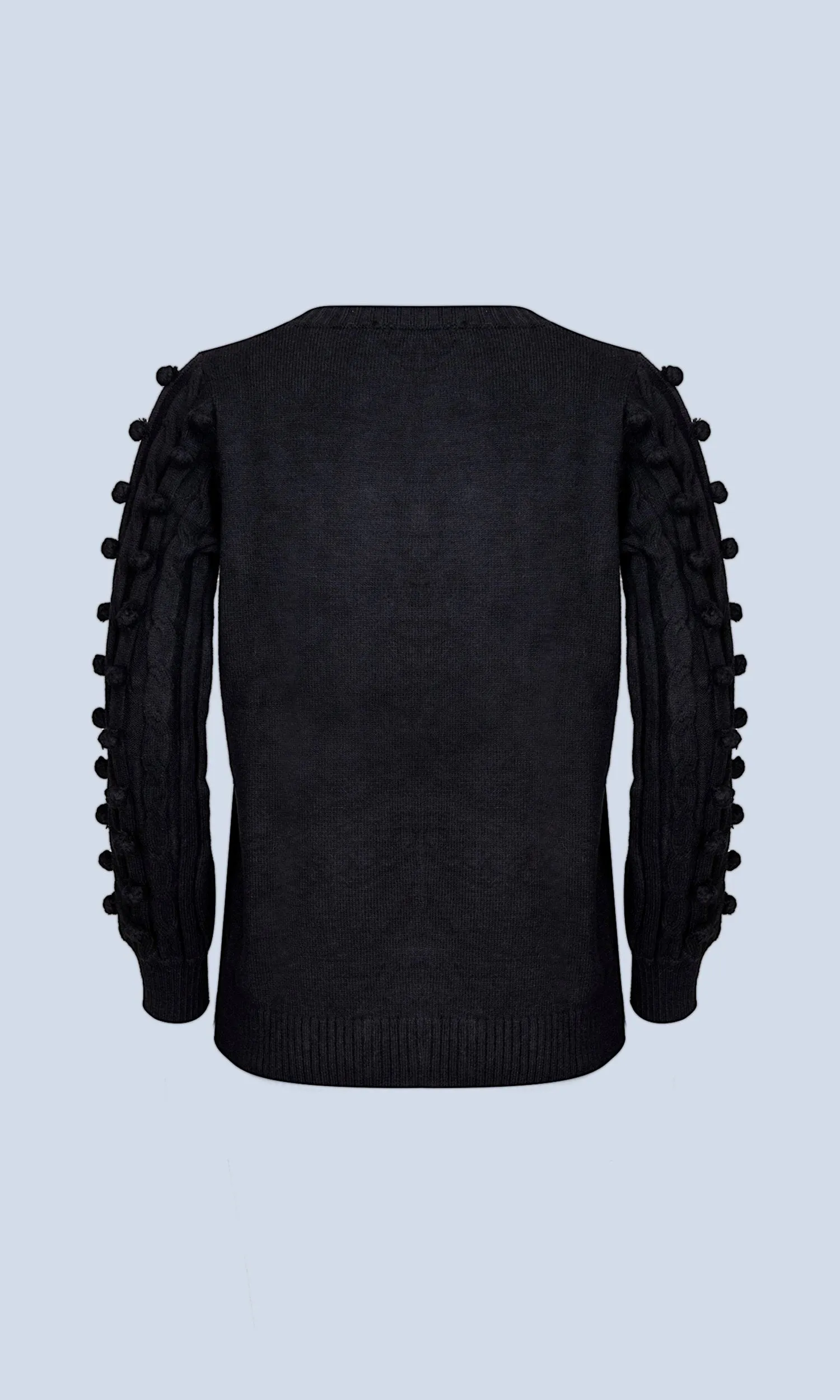 POMPOM SWEATER BLACK