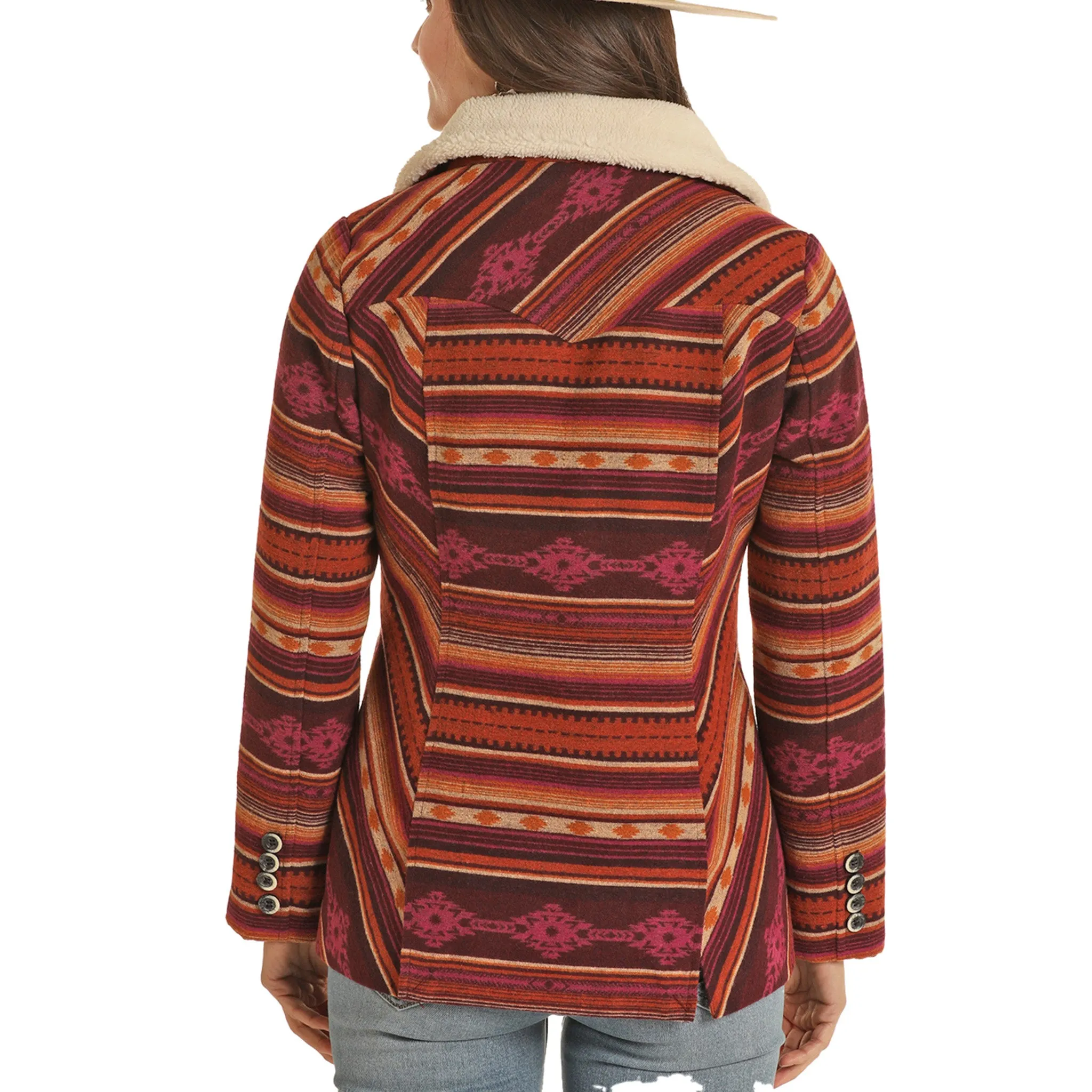 Powder River Ladies Serape Stripe Wool Coat