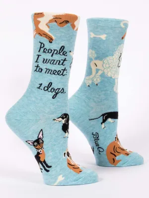 "Blue Q" Women's Socks - People I Want To Meet Dogs