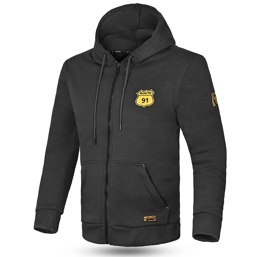 R-TECH Route 91 Motorbike Touring Hoodie Black