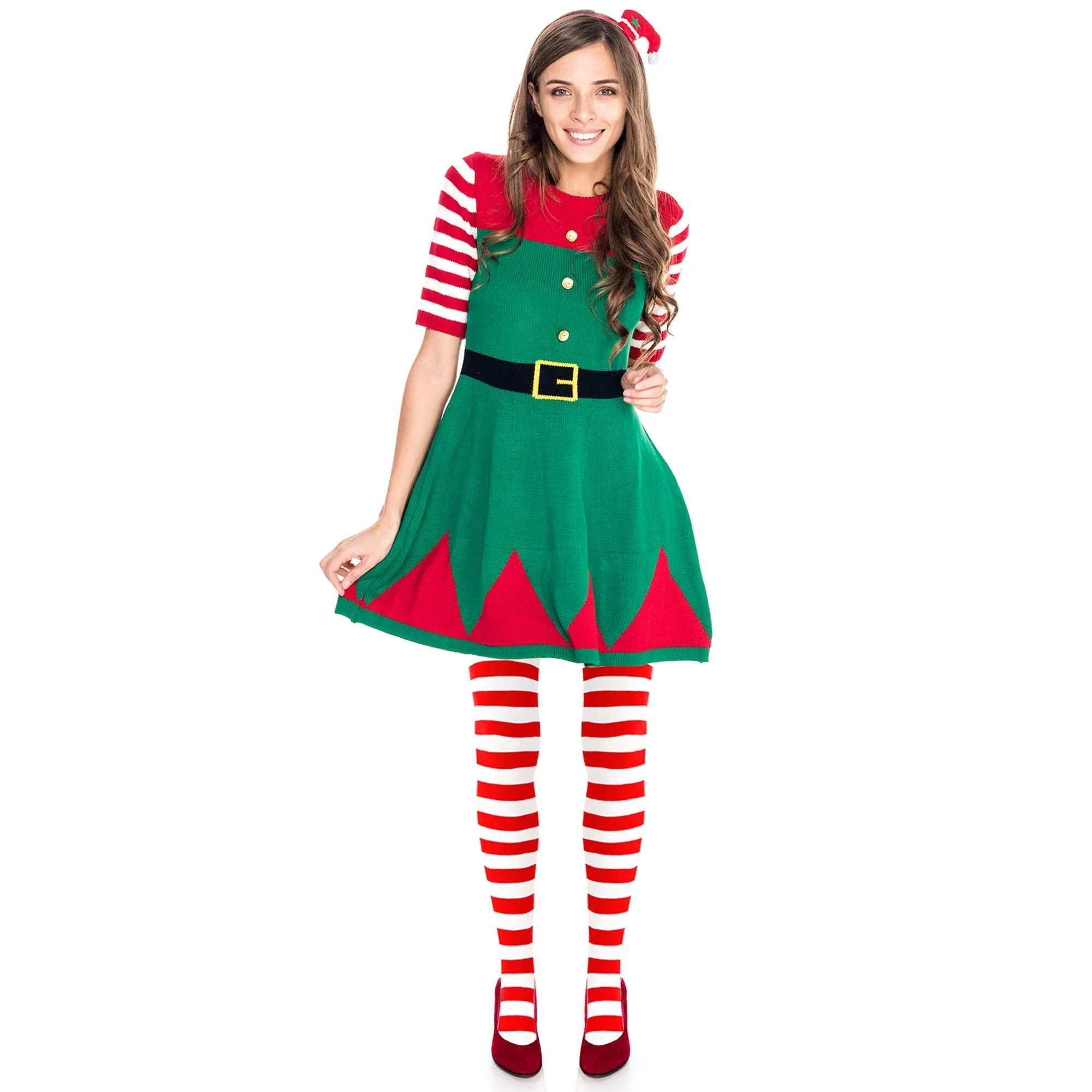 Red and White Socks - Over The Knee Striped Costume Accessories Red and White Stockings for Men, Women and Kids