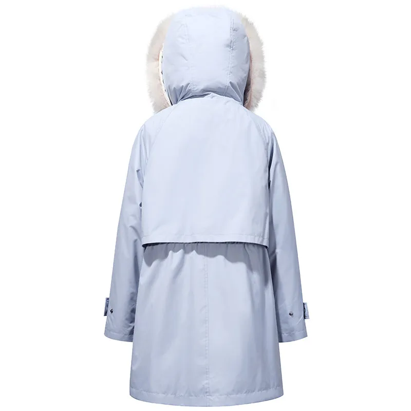 Removable Fox Fur Parka Women Coat