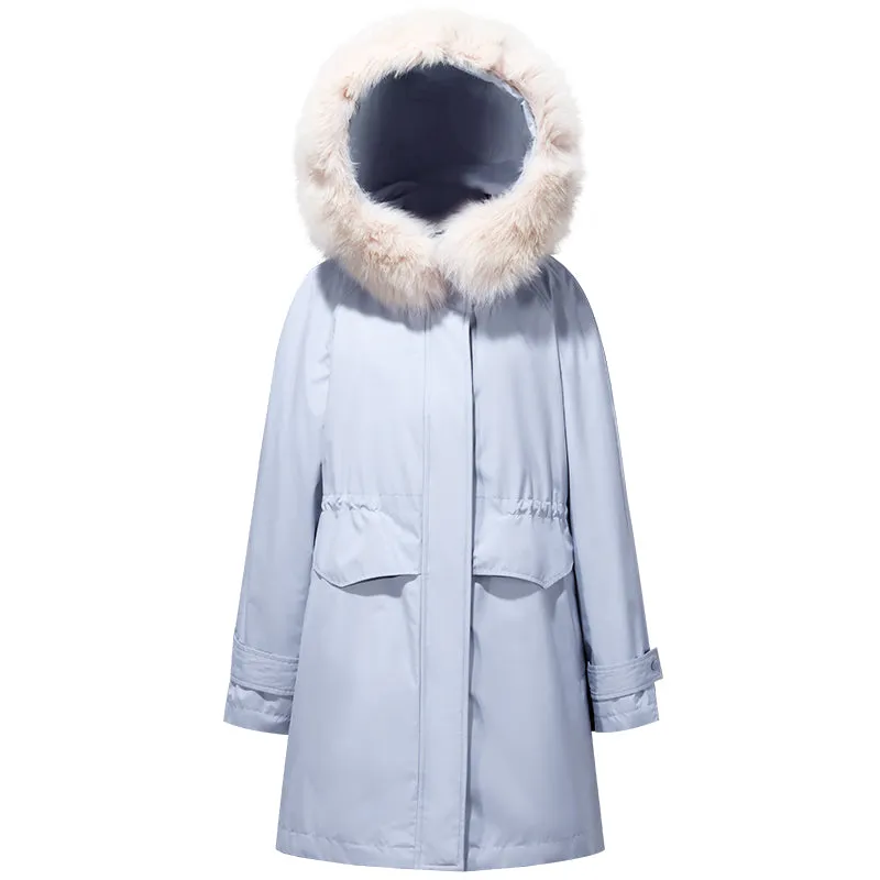 Removable Fox Fur Parka Women Coat