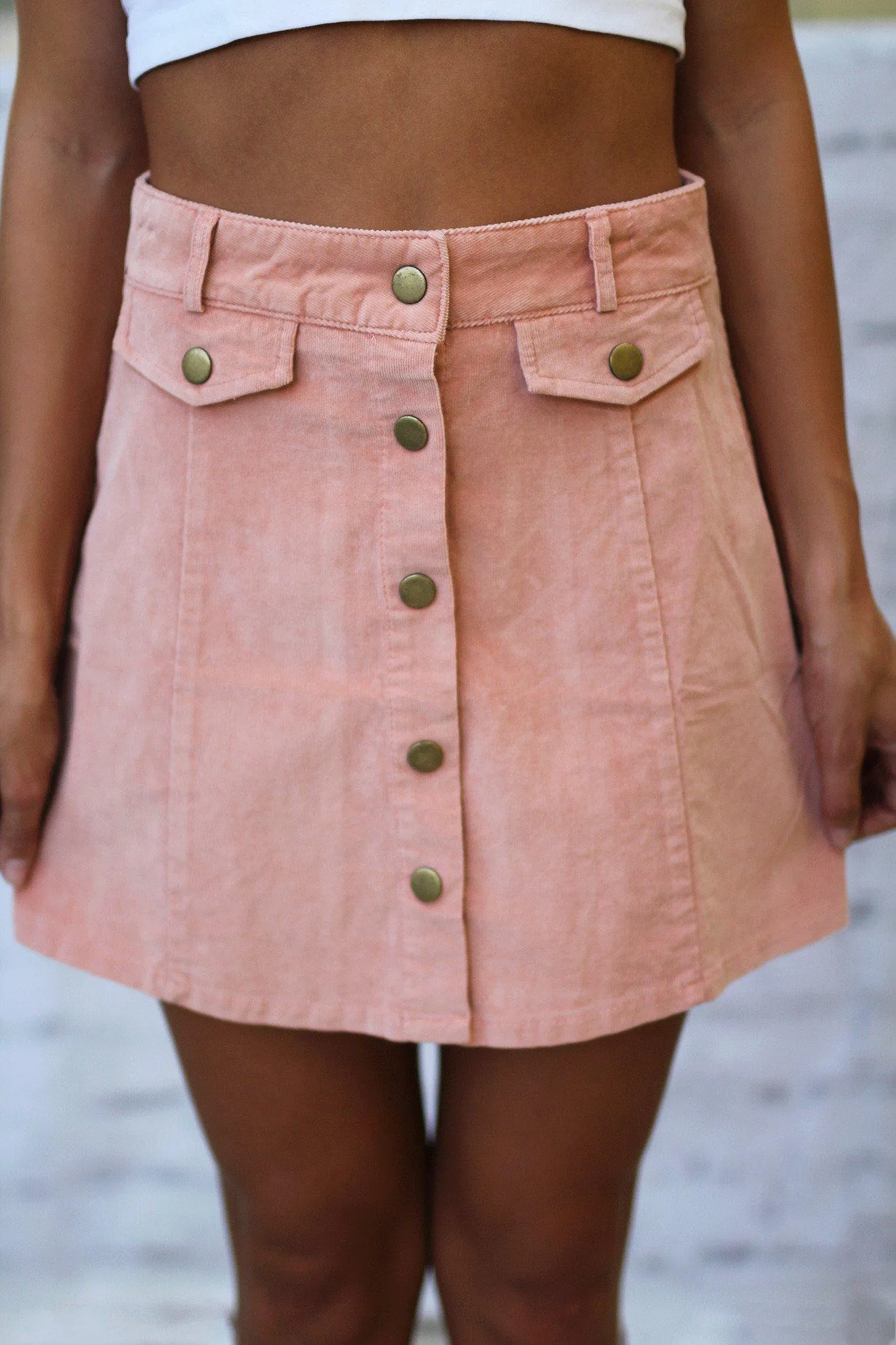 Rose Button Down Skirt