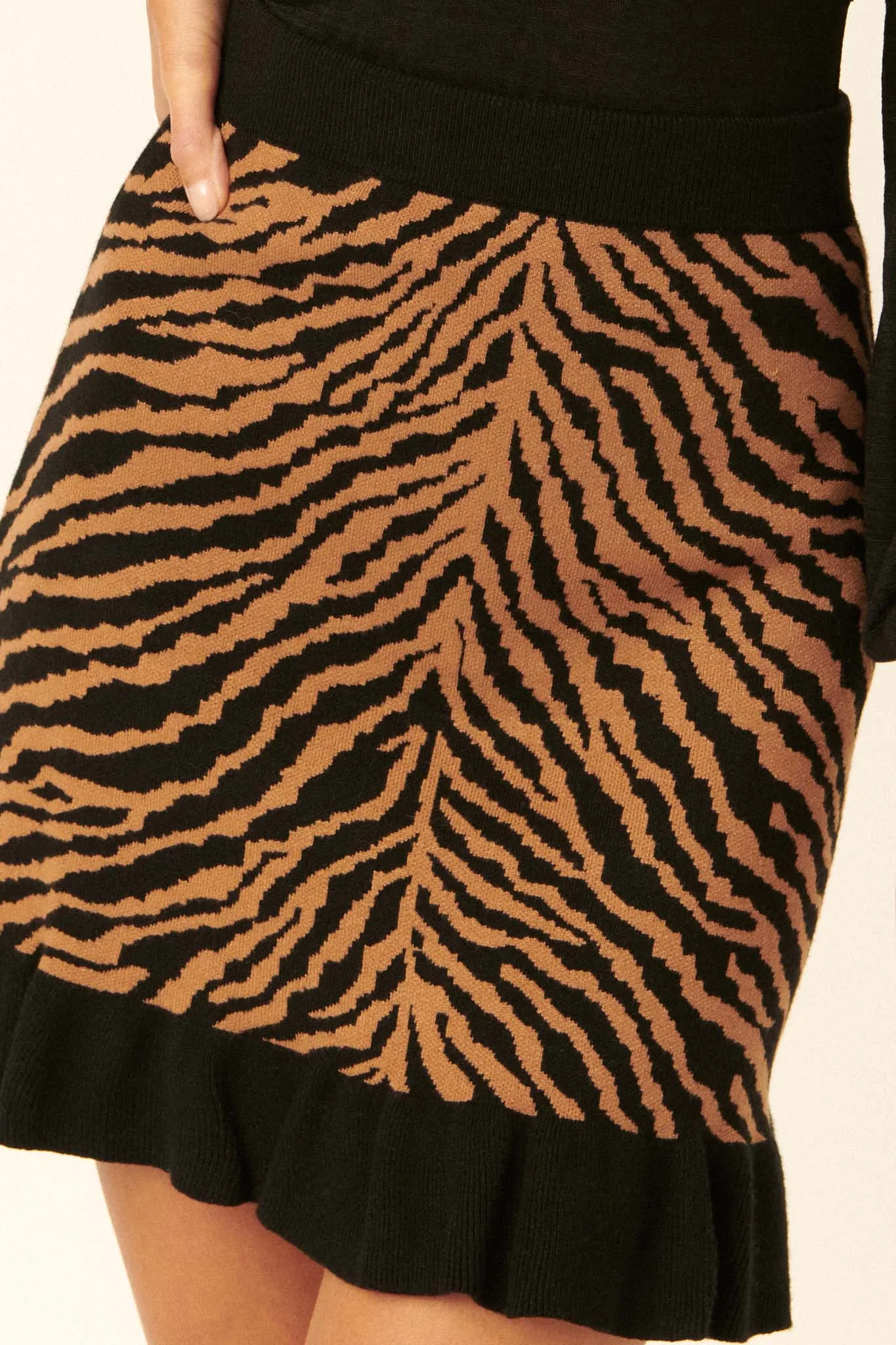 Safari Party Tiger Sweater Mini Skirt