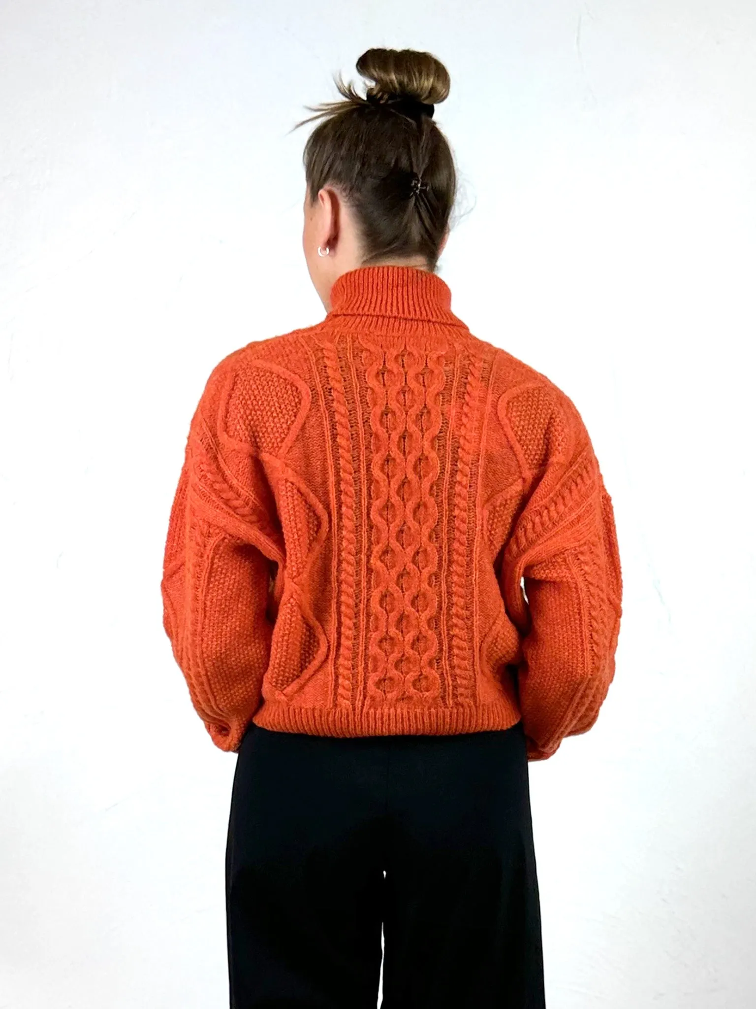 Saffira Orange Cable Knit Jumper