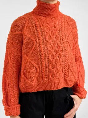 Saffira Orange Cable Knit Jumper