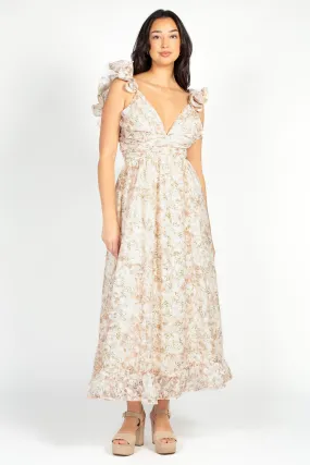 Secret Garden Backless Floral Maxi Dress