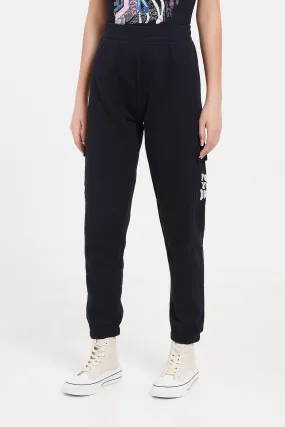 Senior Girls Black Cargo Pocket Pants