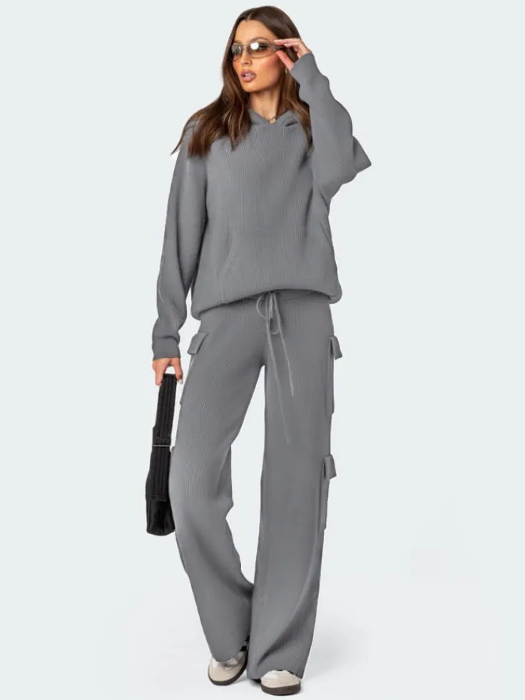 SGW - Grey Double Pocket Wide Leg Cargo Trouser