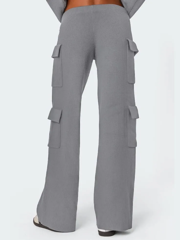 SGW - Grey Double Pocket Wide Leg Cargo Trouser