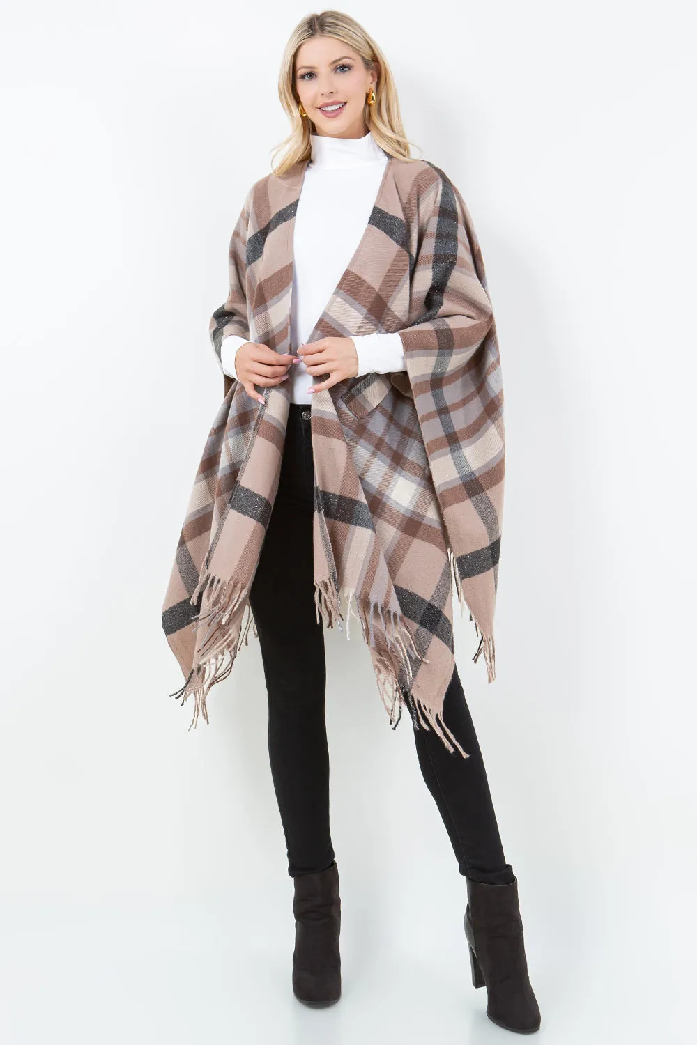 SH-4307 Plaid Shawl with Loop