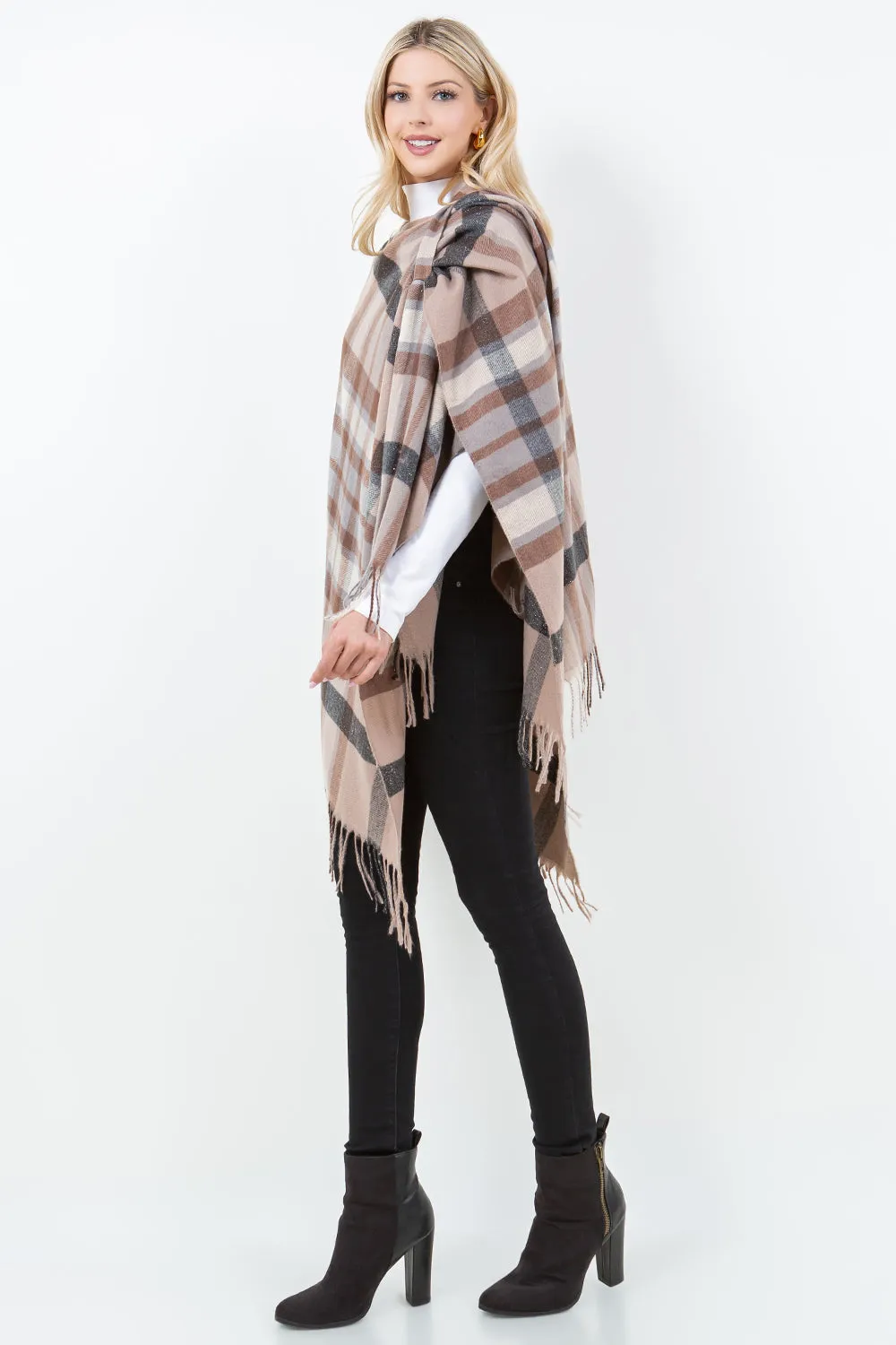 SH-4307 Plaid Shawl with Loop