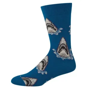 Shark Men's Crew Socks in Blue