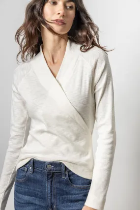 Shawl Collar Faux Wrap Top