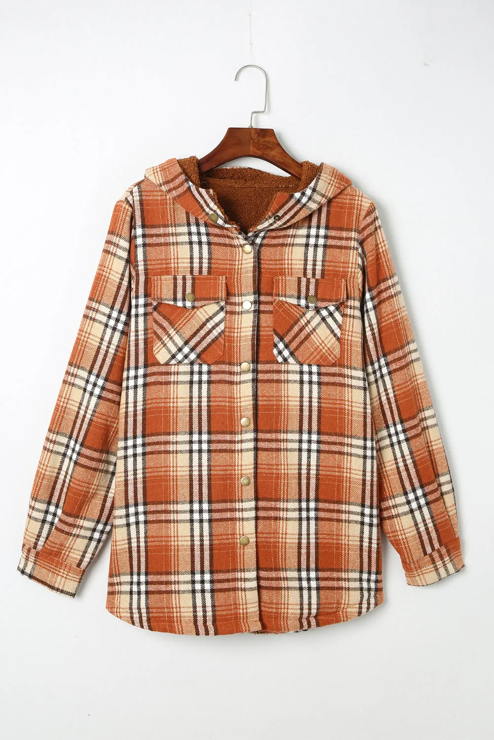 Sherpa Lined Hooded Flannel Jacket