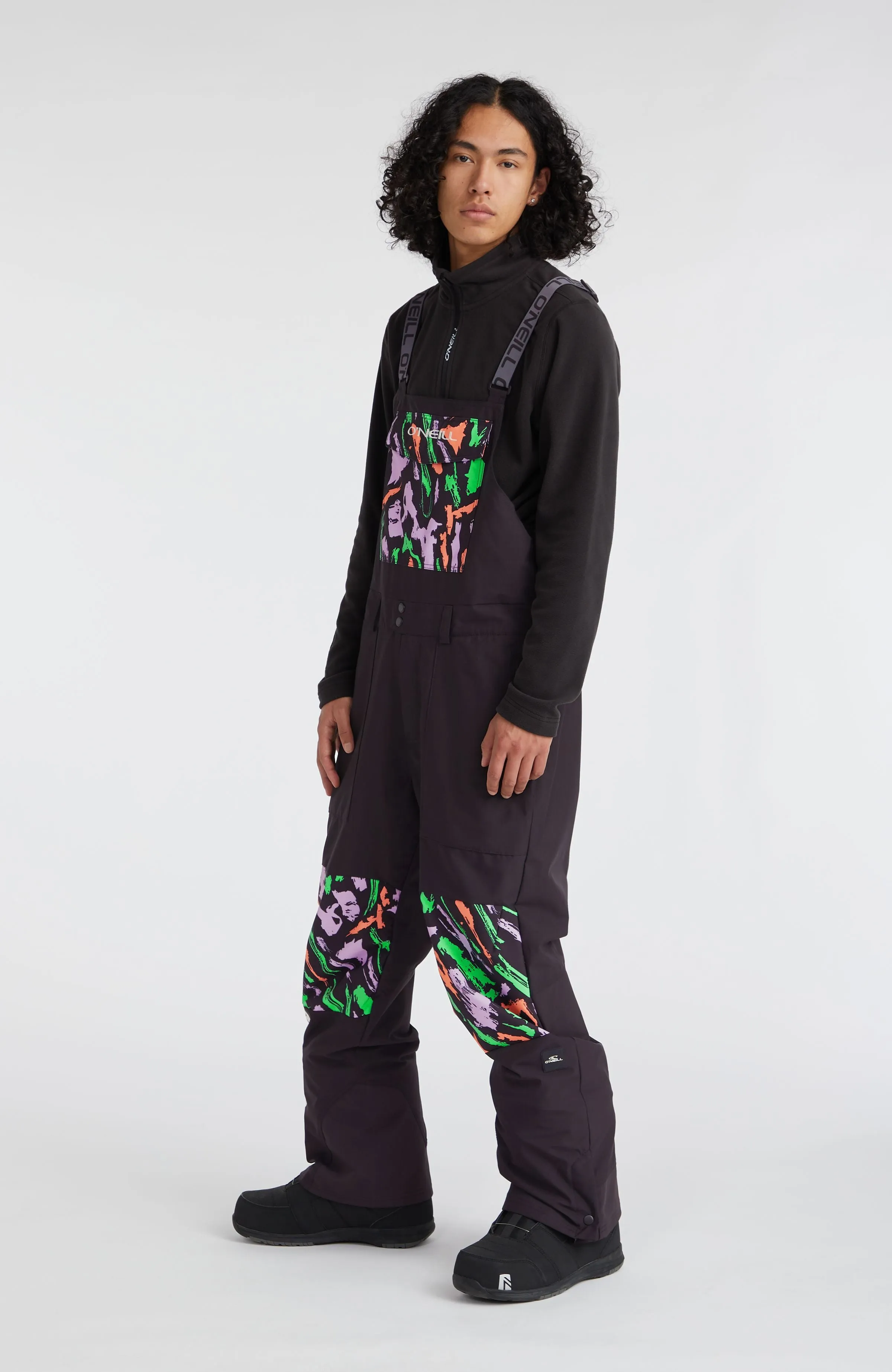 Shred Bib Snow Pants | Black Kemper Print