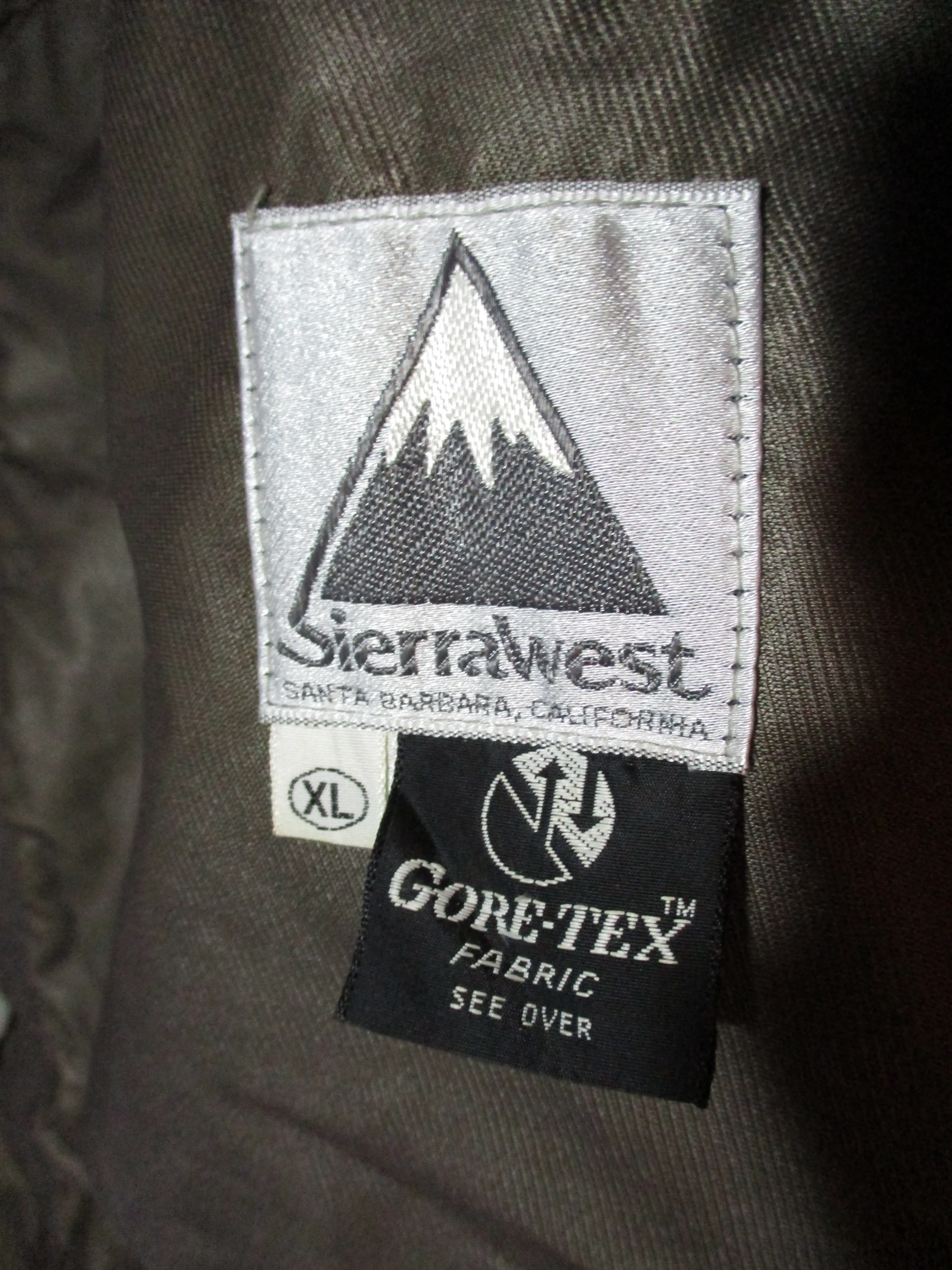 SIERRA WEST GORE-TEX RUNNING Windbreaker JACKET XL Coat PARKA KHAKI