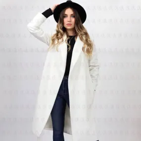 Simple White Coat with belt