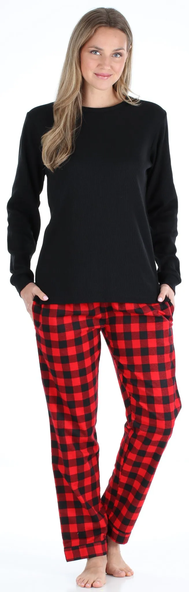 SleepytimePjs Christmas Family Matching Buffalo Plaid Flannel Pajamas for The Family