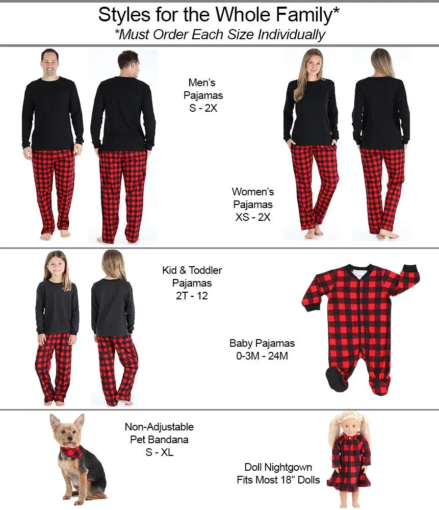 SleepytimePjs Christmas Family Matching Buffalo Plaid Flannel Pajamas for The Family