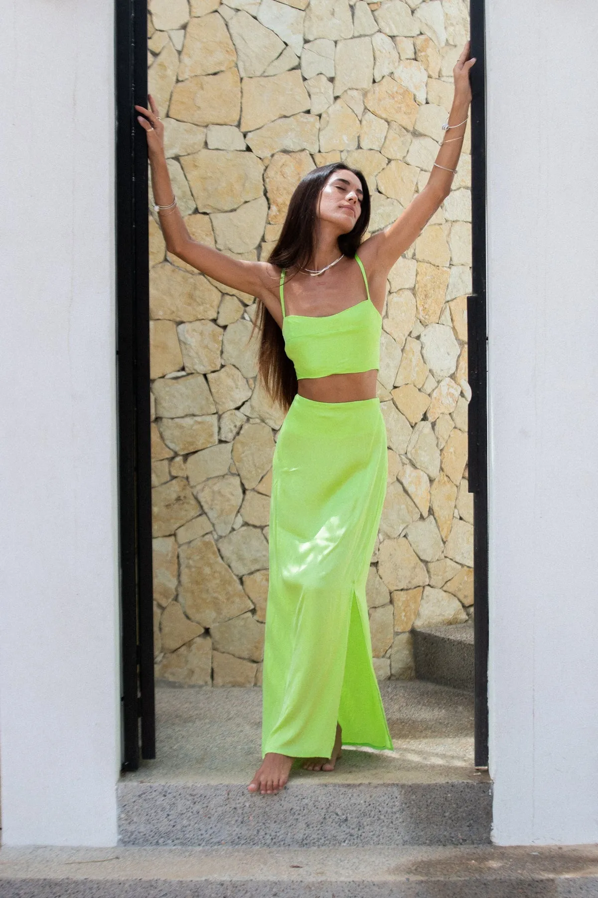 Stillwater Dani Maxi Skirt in Lime