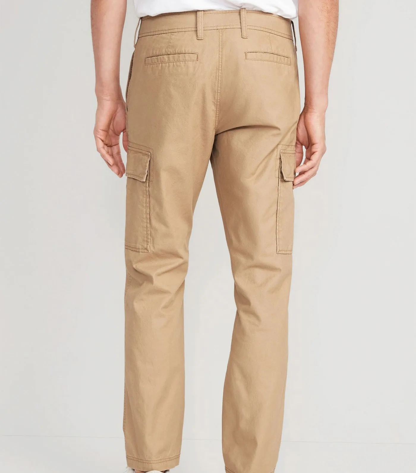 Straight Oxford Cargo Pants for Men Teakwood