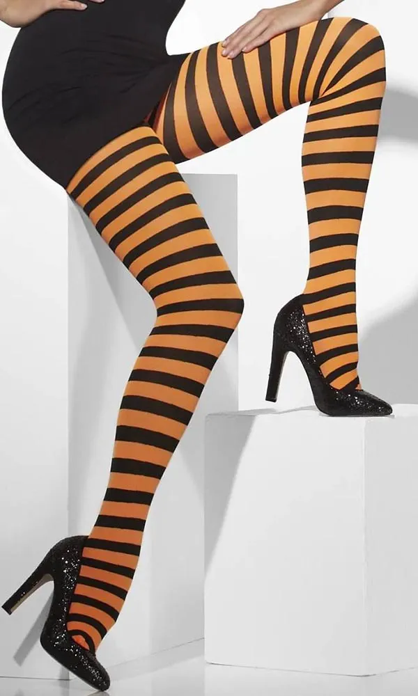 Striped Opaque [Orange And Black] | TIGHTS