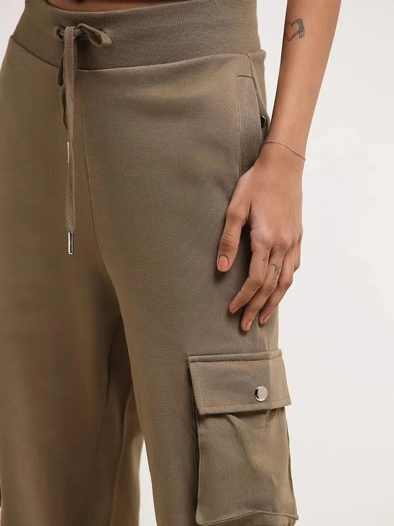 Studiofit Olive Cotton Cargo Pants