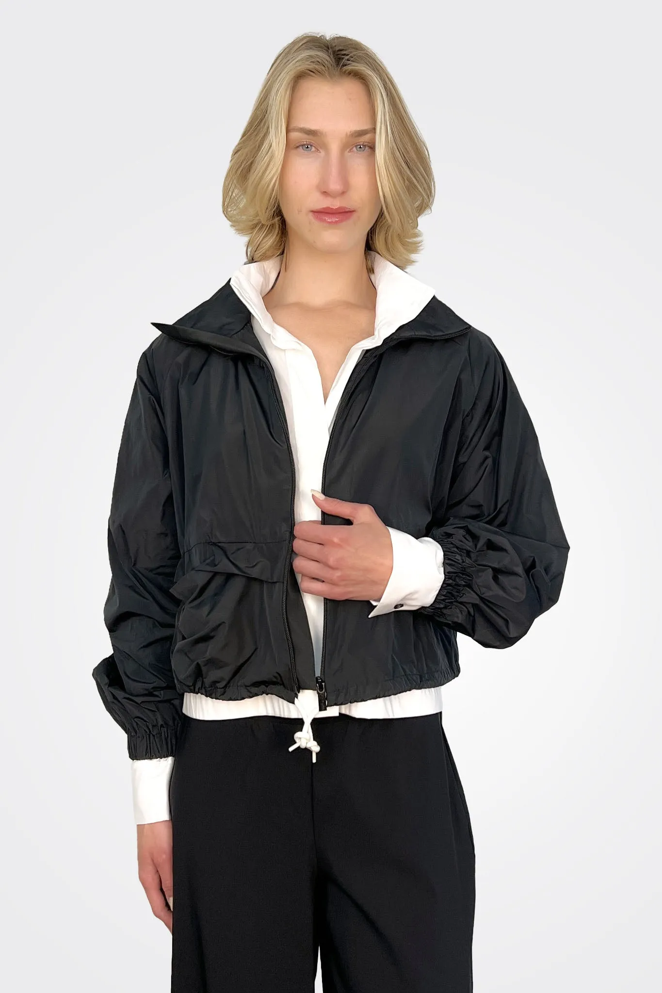 Taffeta Bomber Jacket - Nero