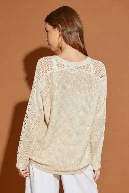 TEEK - Hollow Detail Cardigan Sweater