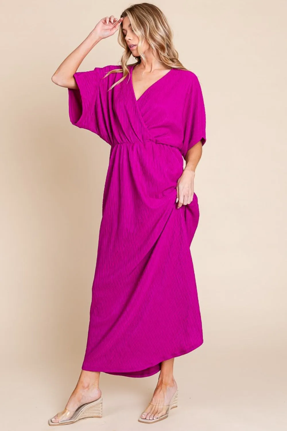 TEEK - Pocketed Magenta Maxi Dress