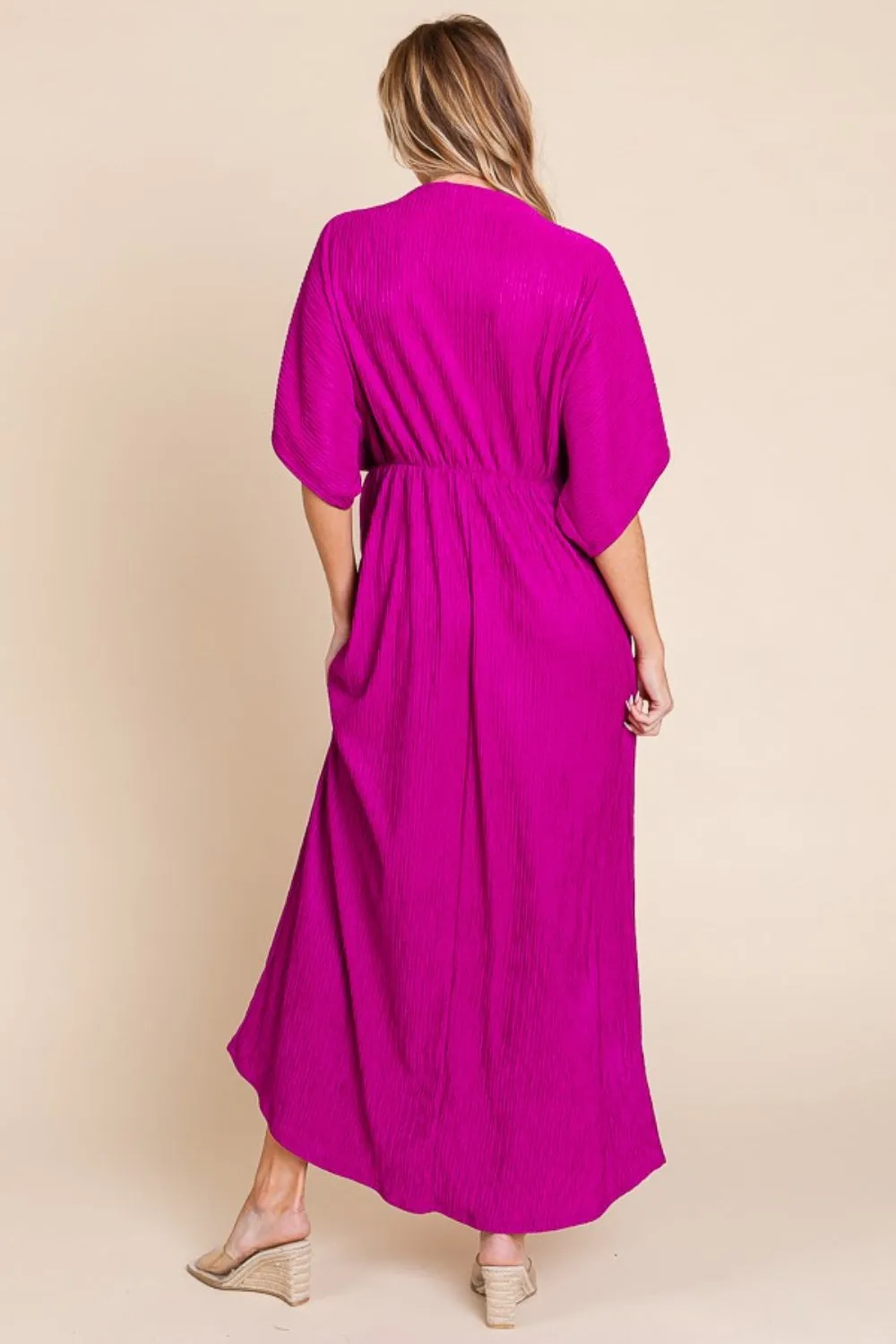 TEEK - Pocketed Magenta Maxi Dress