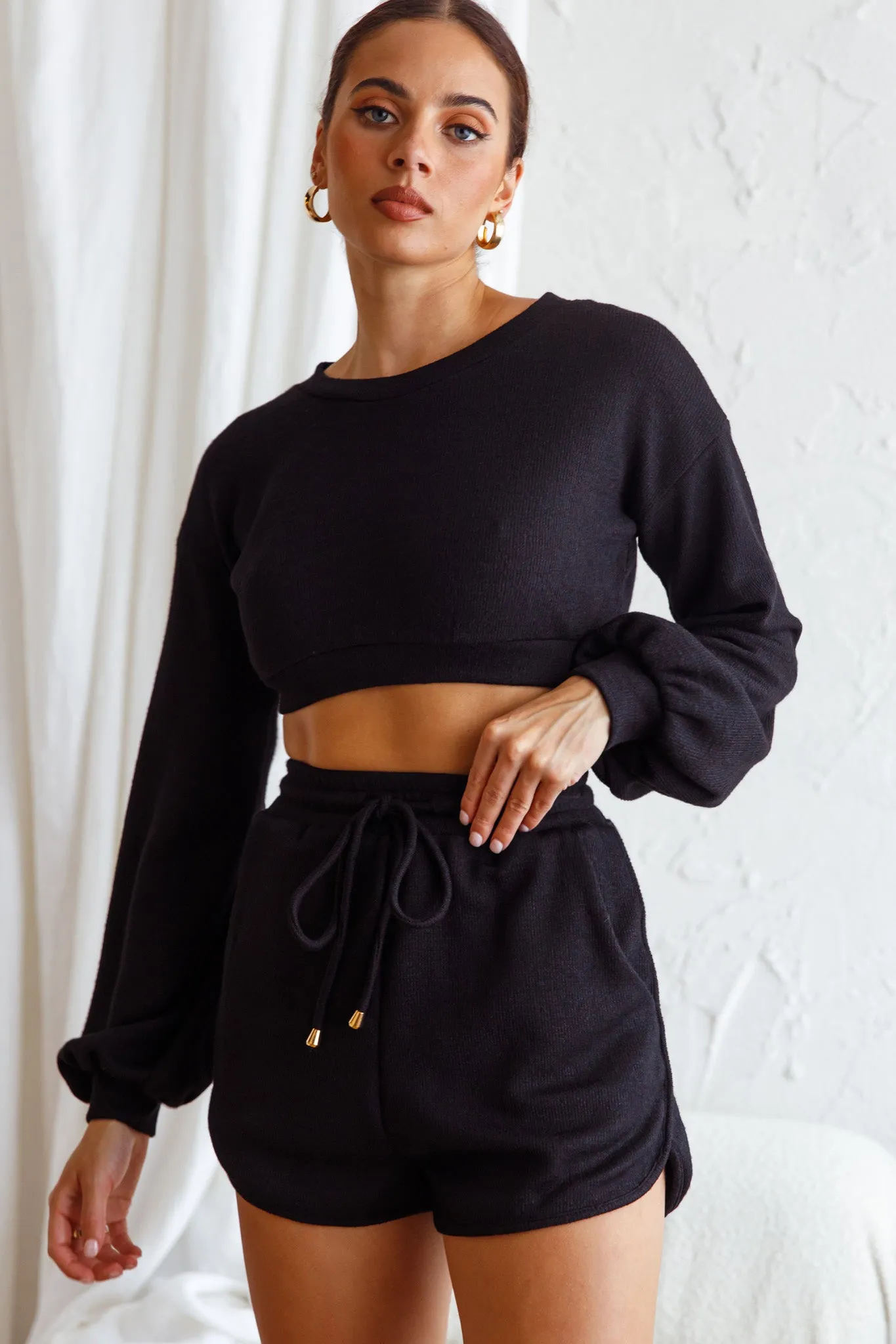 TGIF Crop Sweater Black