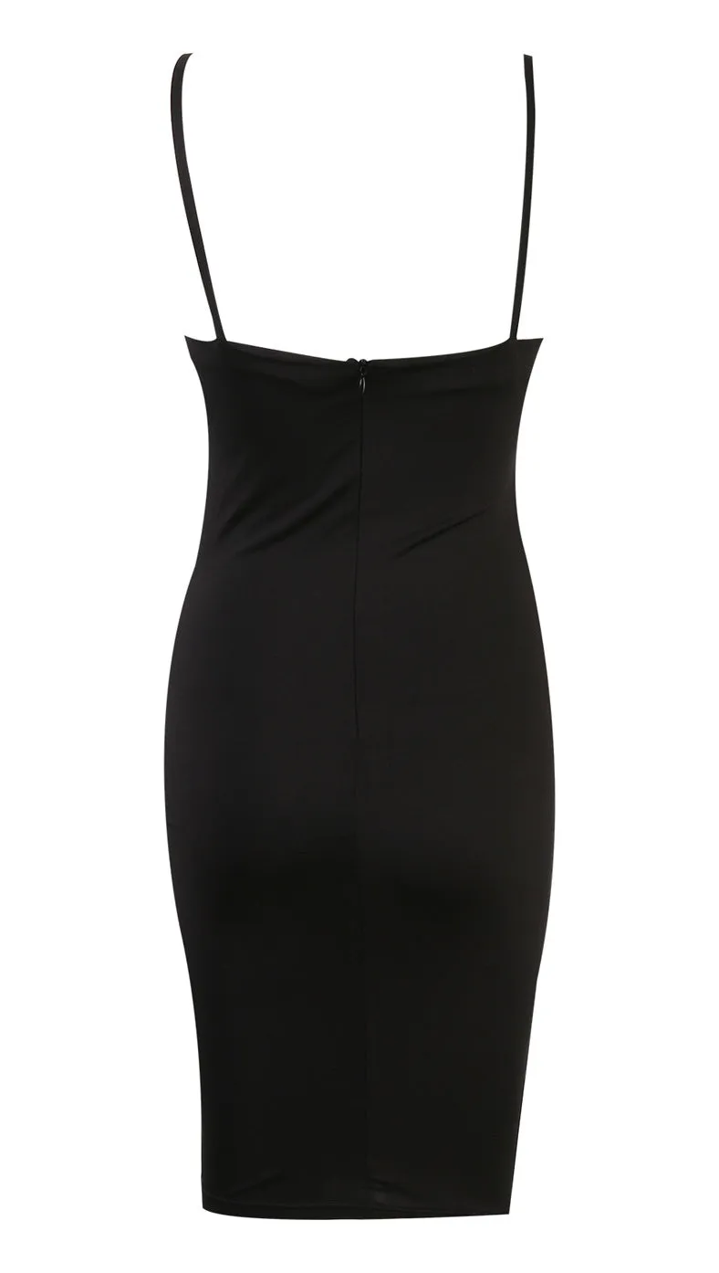 The Nina Cut Out Midi Dress Black