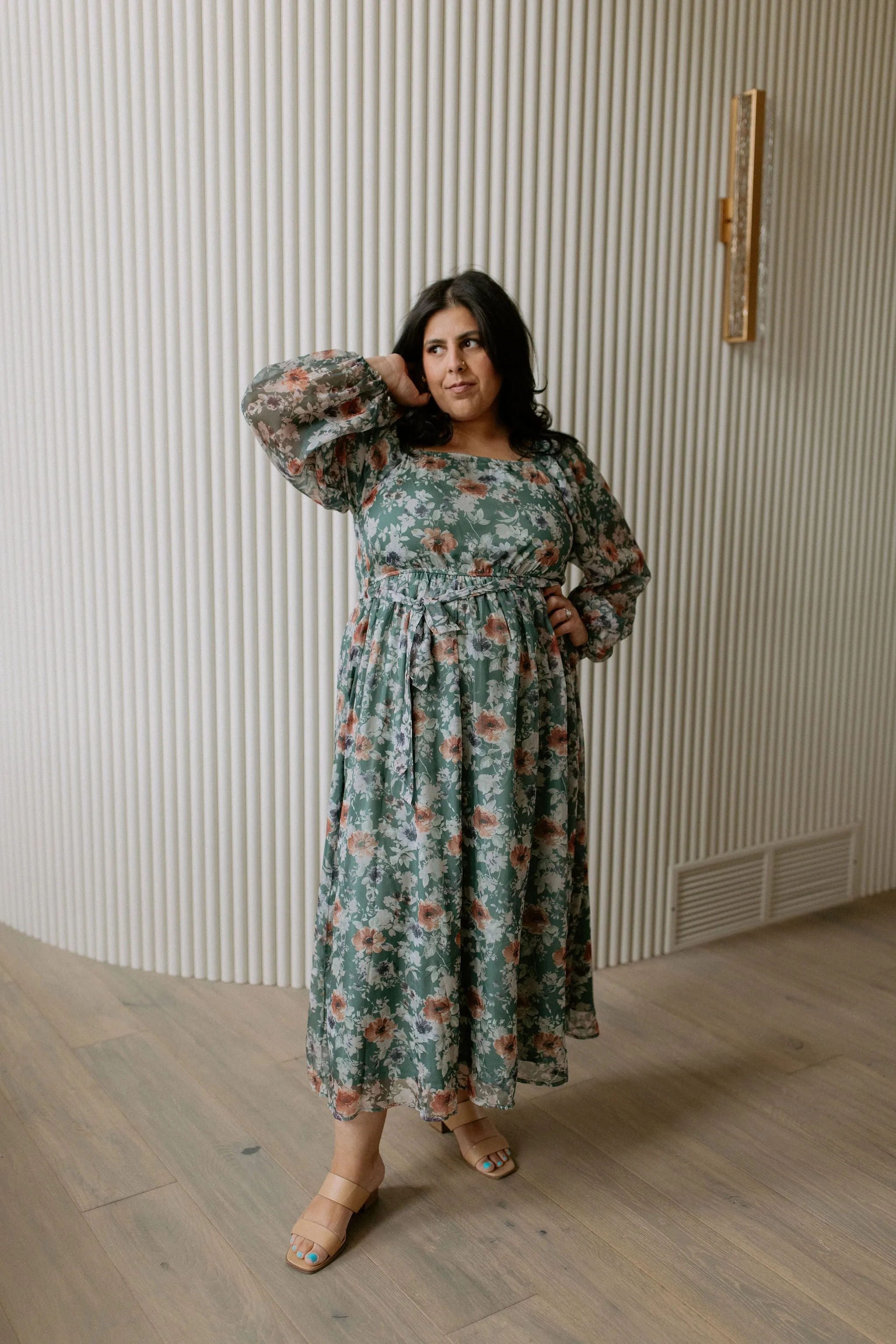 The Robyn Belted Floral Maxi Dress - PLUS