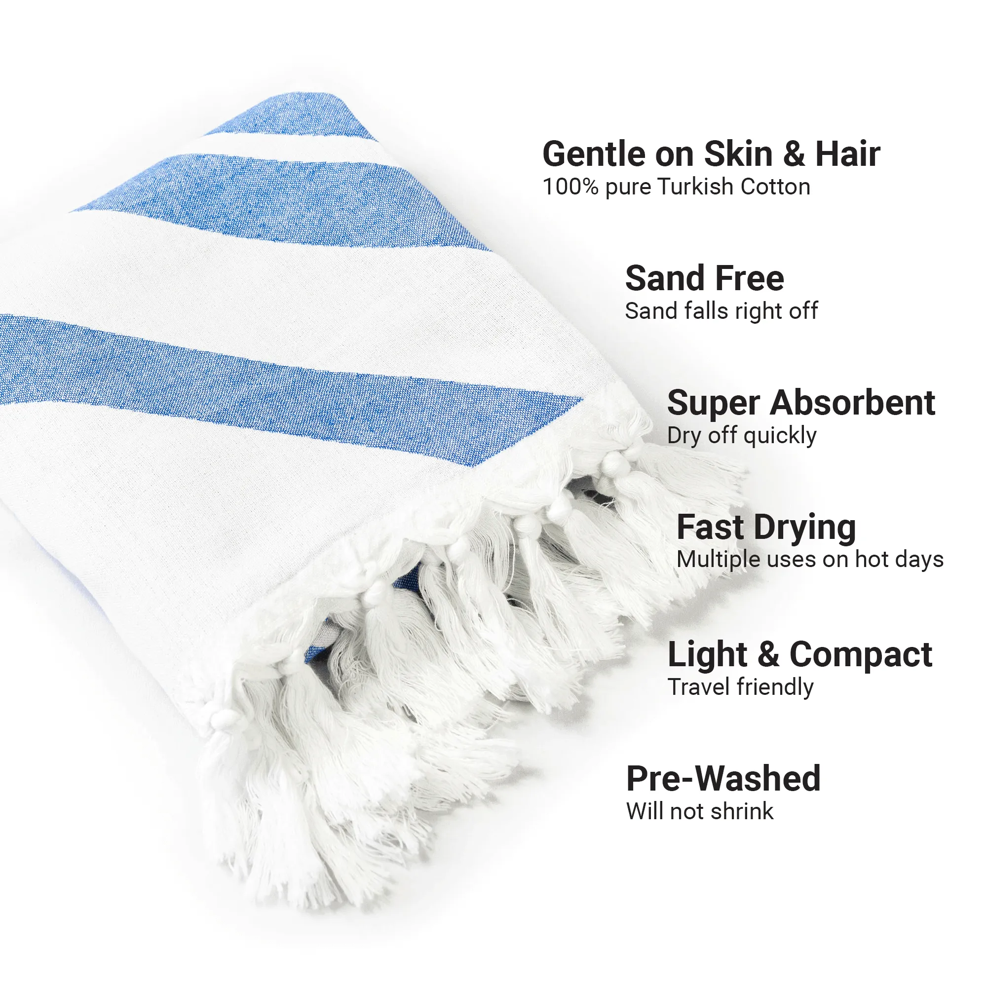 Turkish Cotton Body Towel | Geo Diamond in Blue   White