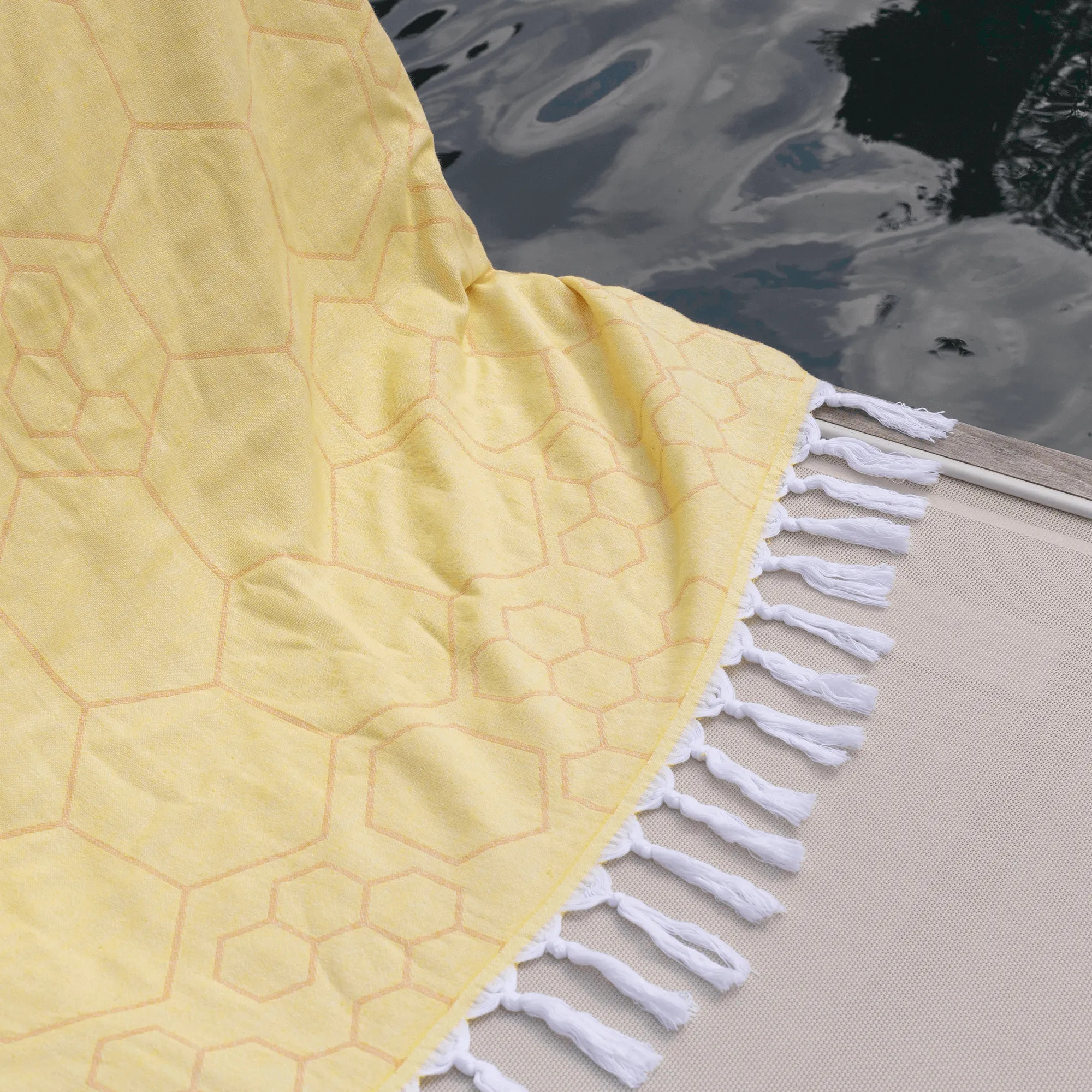 Turkish Cotton Body Towel | Honeycomb in Yellow   Orange