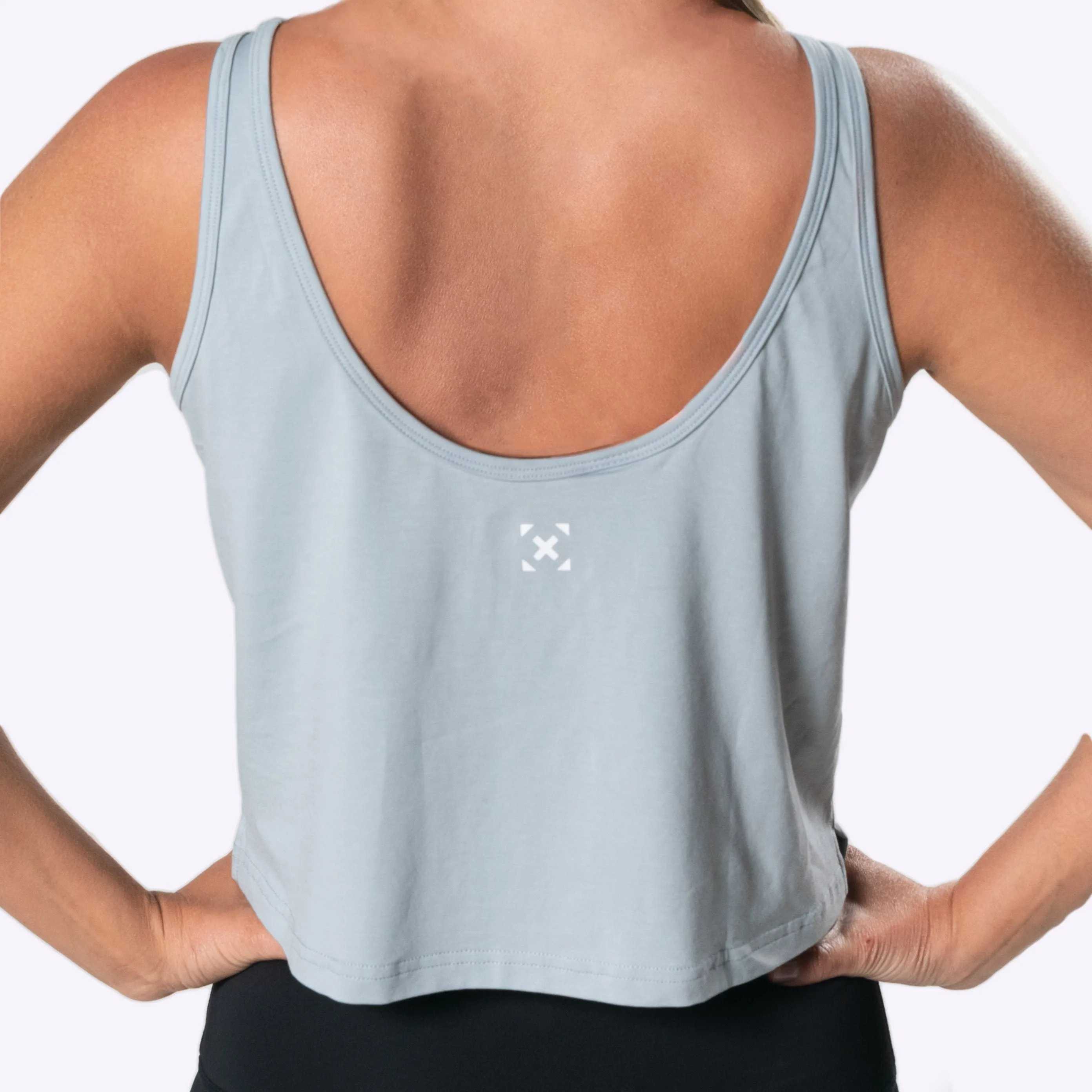 TWL - Women's Cropped Spirit Tank - POWDER BLUE/WHITE