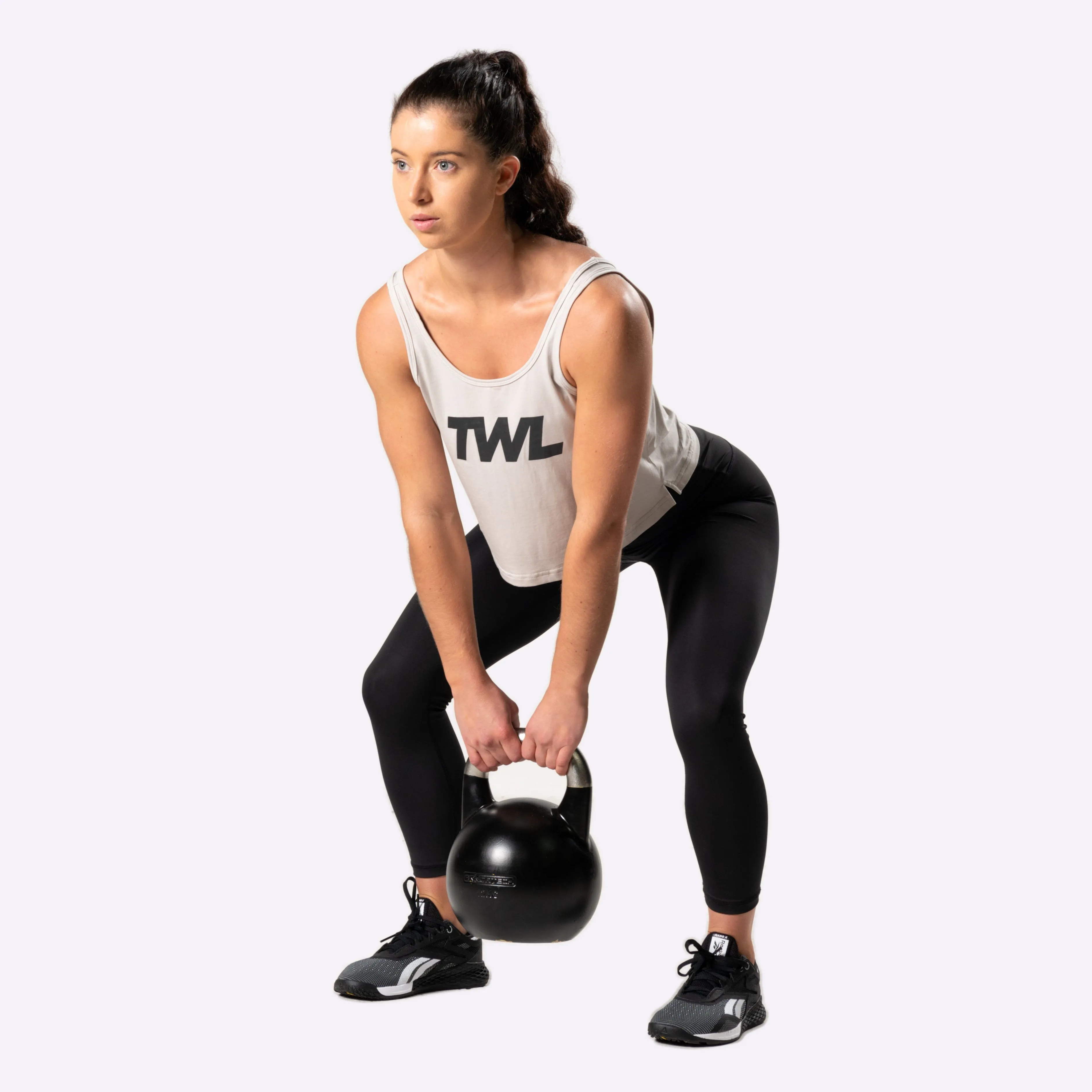 TWL - Women's Cropped Spirit Tank - Stone/Black