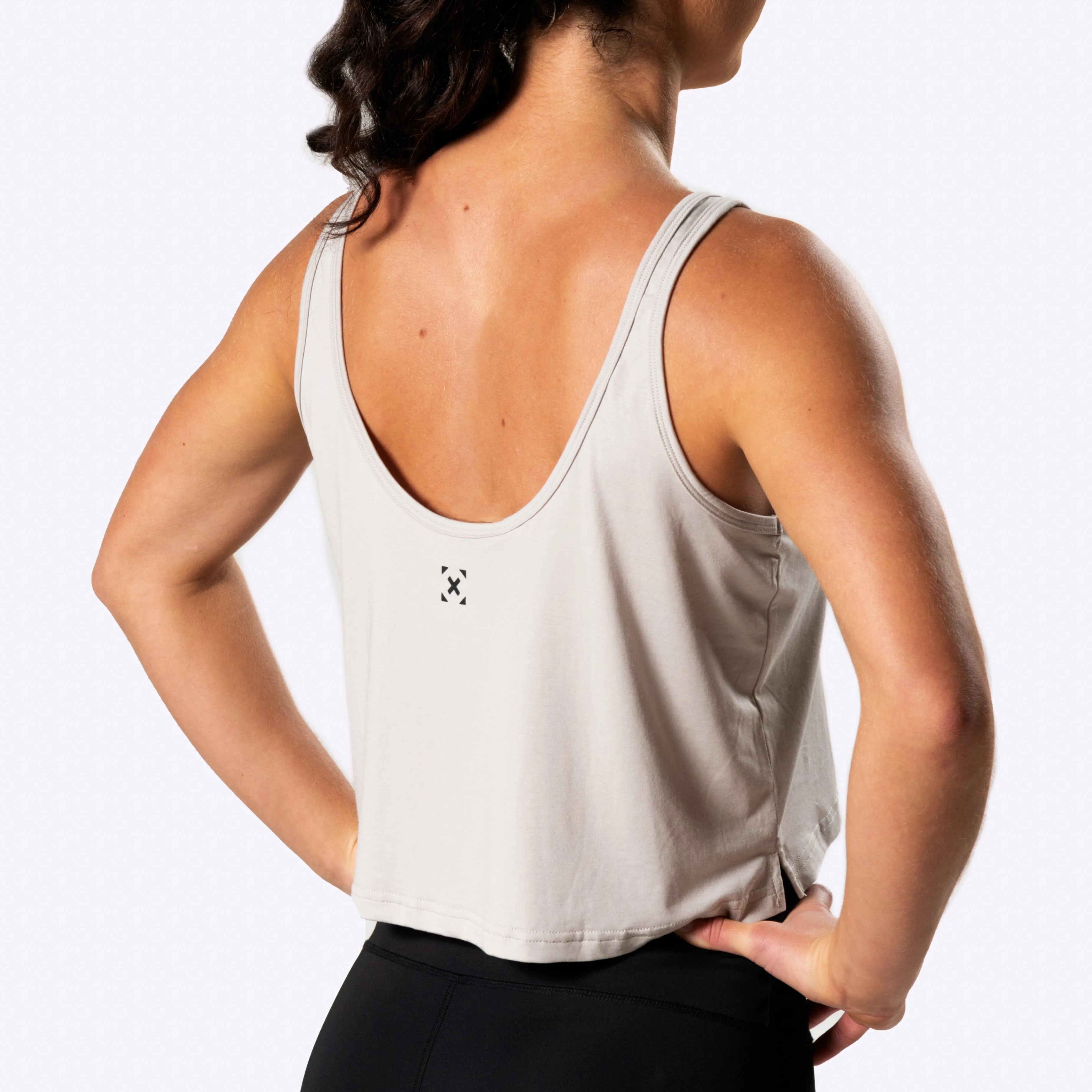 TWL - Women's Cropped Spirit Tank - Stone/Black