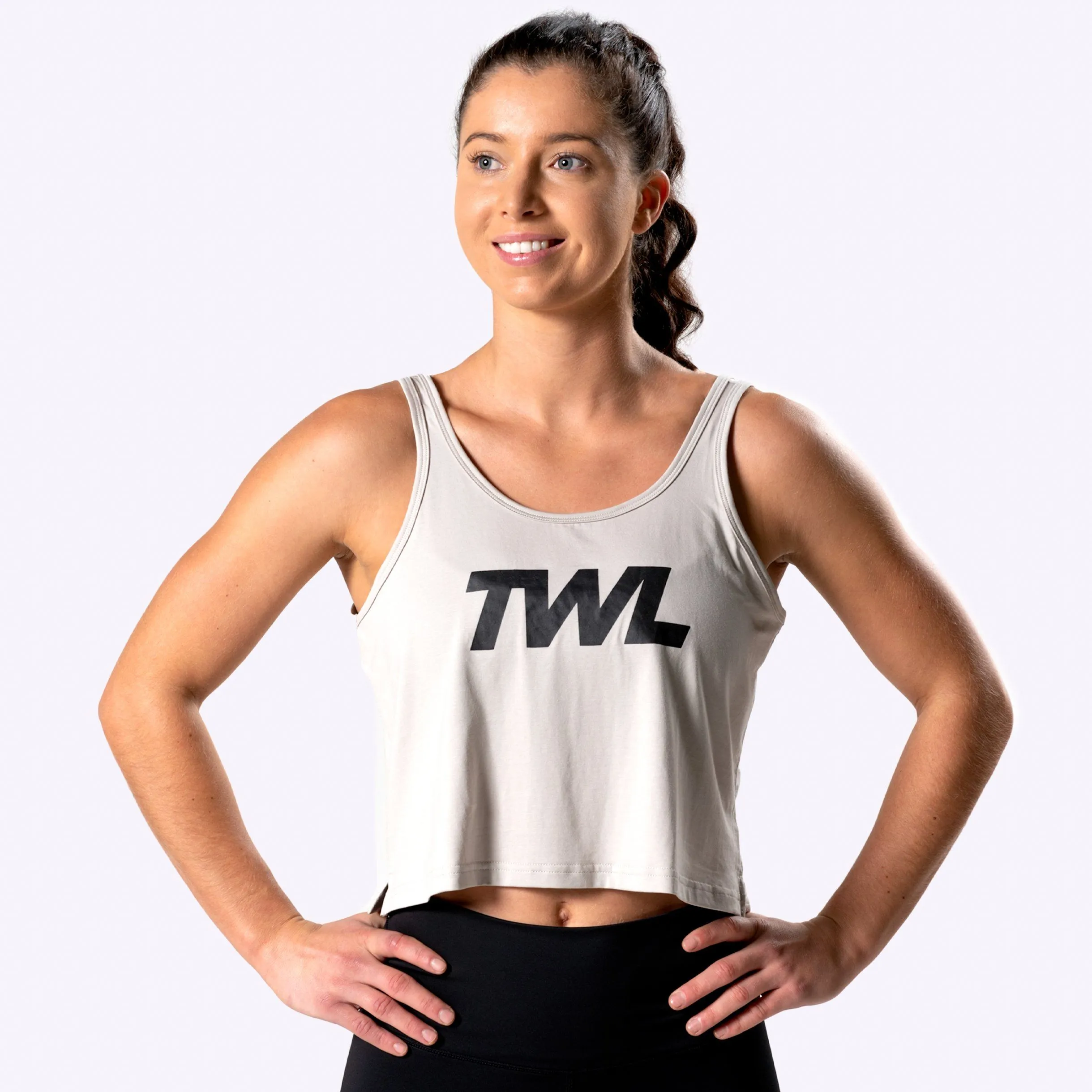 TWL - Women's Cropped Spirit Tank - Stone/Black