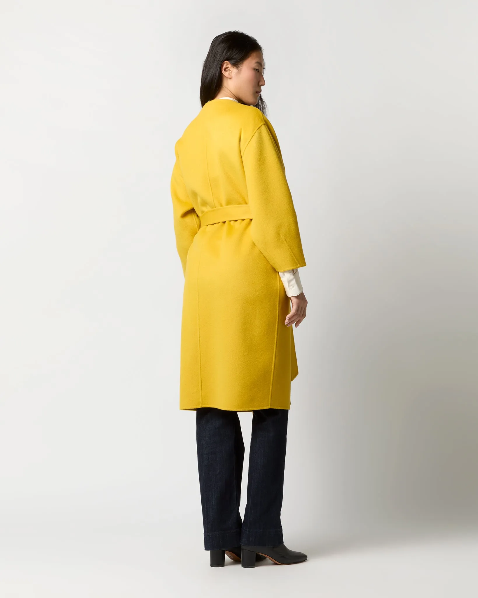 Valeria Coat in Harvest Yellow Double-Faced Wool Melton