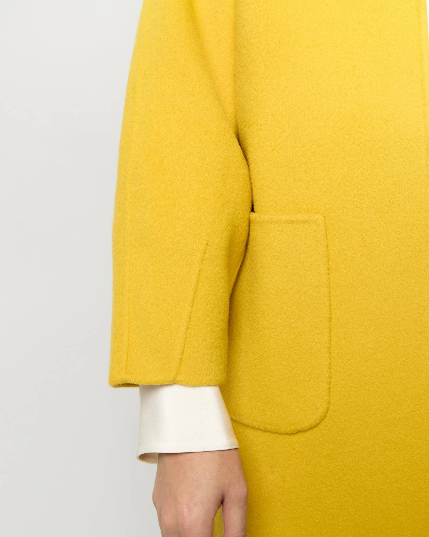 Valeria Coat in Harvest Yellow Double-Faced Wool Melton