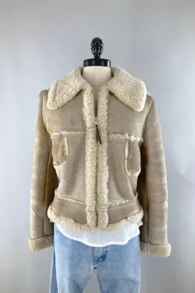 Vintage 1960s Suede Leather Sherpa Jacket