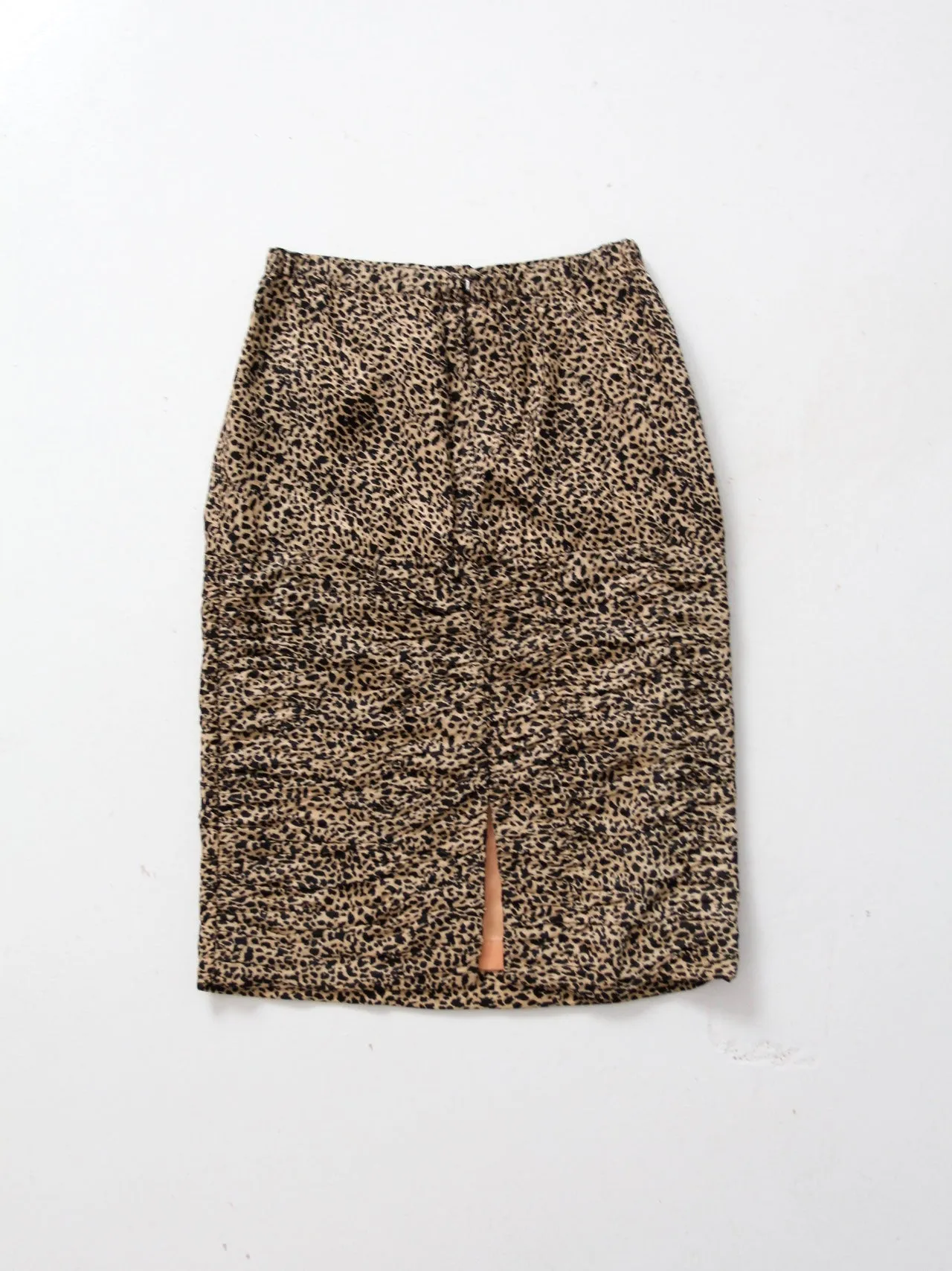 vintage 80s animal print silk skirt