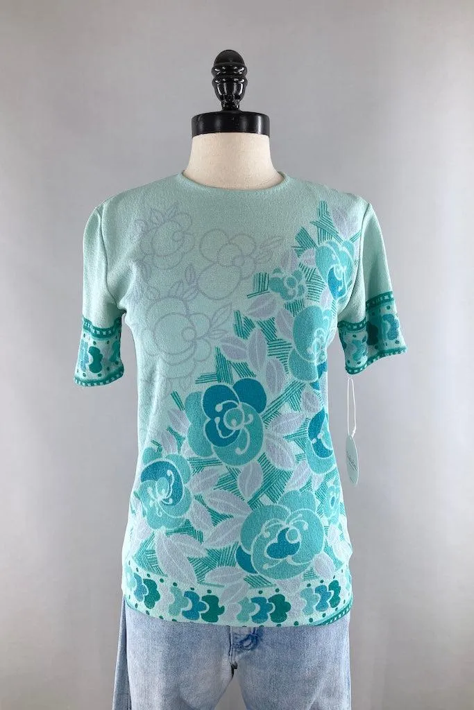 Vintage Mod 60s Mint Green Top